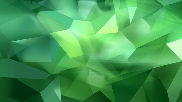 uno sfondo astratto verde con triangoli e uno sfondo sfocato
