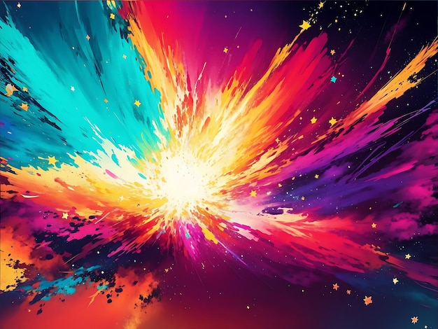 uno sfondo astratto vibrante ispirato all'esplosione di colori ed energia che si trova nel cosmo