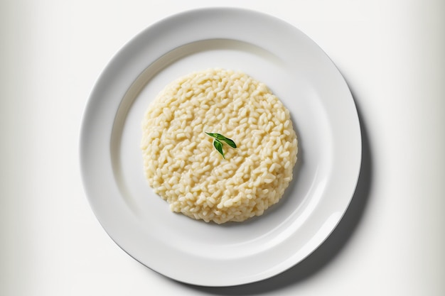 Uno sfondo bianco con riso risotto