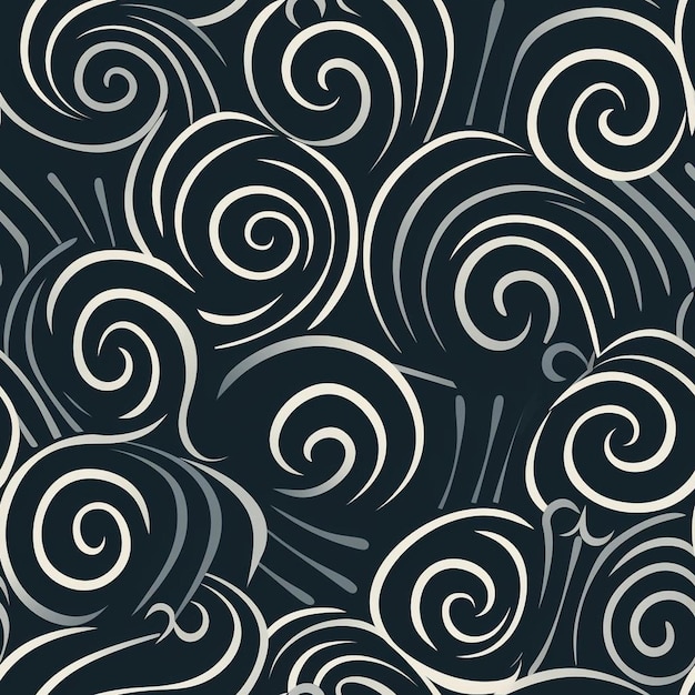 Uno sfondo bianco e nero con un disegno a spirale.