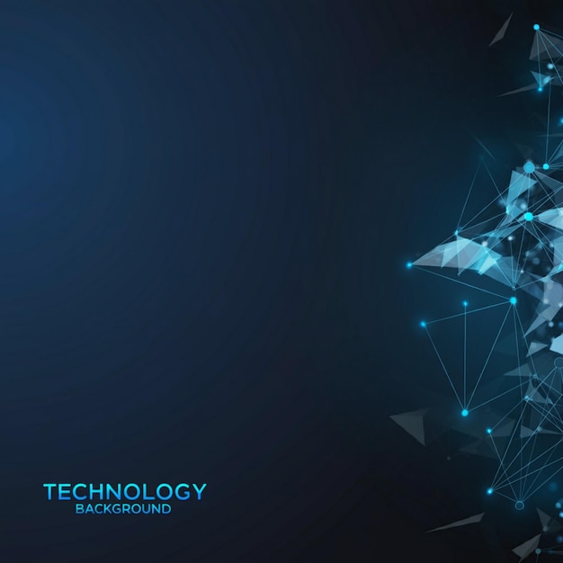 uno sfondo blu con una grafica che dice tecnologia
