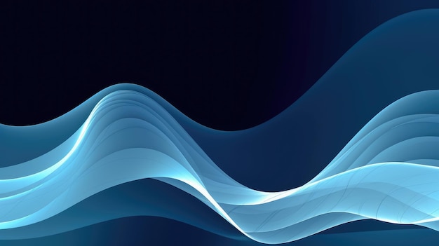Uno sfondo blu con uno sfondo blu e un'onda bianca.