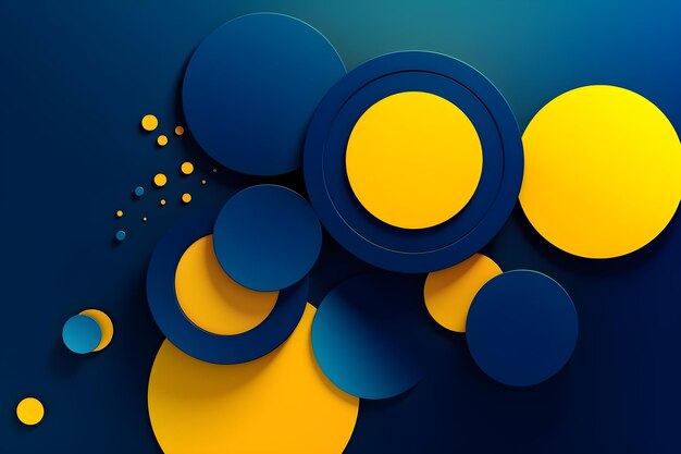 Uno sfondo blu e giallo con cerchi