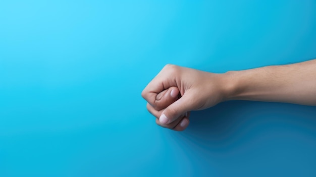 uno sfondo blu sereno con due mani intrecciate che simboleggiano l'amicizia