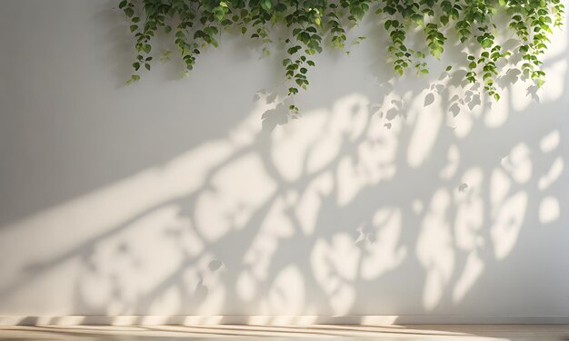 Uno sfondo chiaro con ombre sulla parete per le presentazioni dei prodotti