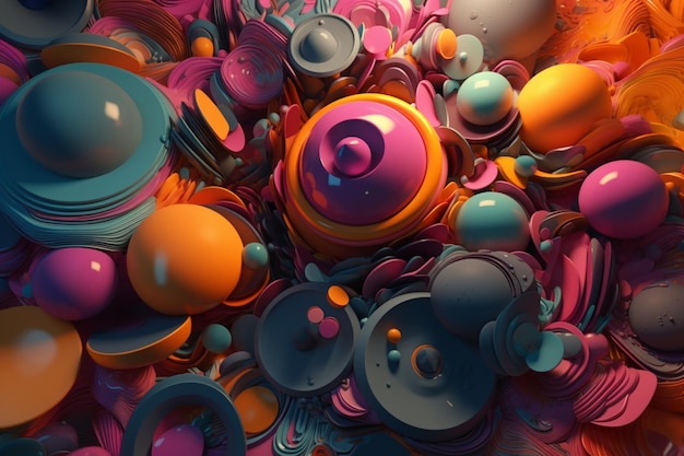 Uno sfondo colorato con cerchi e un gran numero di colori diversi.