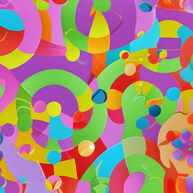 Uno sfondo colorato con cerchi e una spirale.