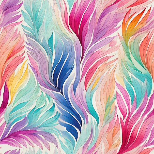 Uno sfondo colorato con piume e piume di pavone.