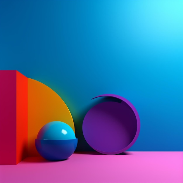 Uno sfondo colorato con un cerchio blu e viola e un cerchio blu.