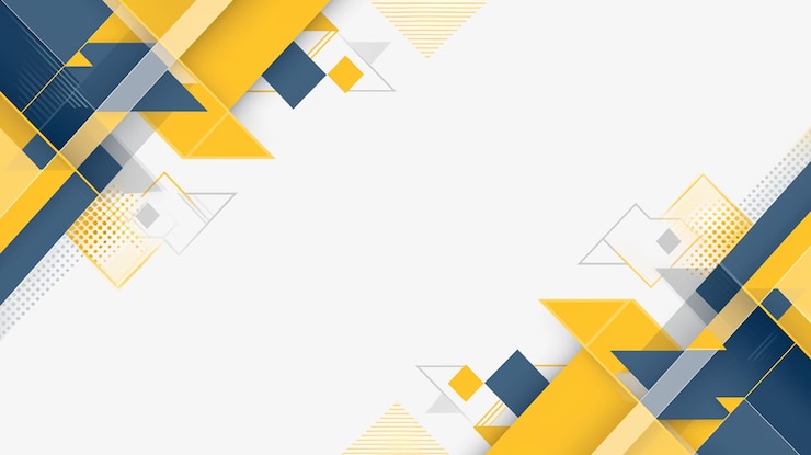 Foto uno sfondo colorato con un disegno geometrico giallo e blu