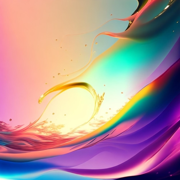 Uno sfondo colorato con un liquido colorato e la parola acqua su di esso