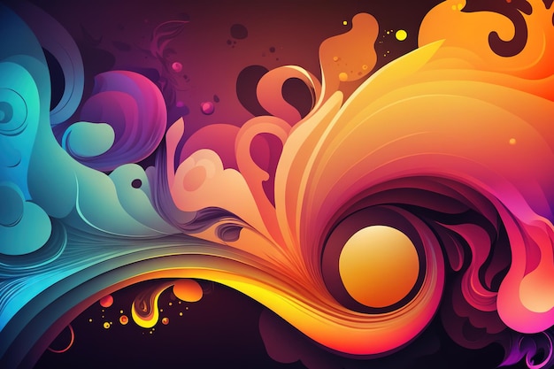 Uno sfondo colorato con un vortice e un design colorato