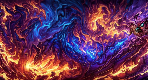Uno sfondo colorato di fuoco e fiamme