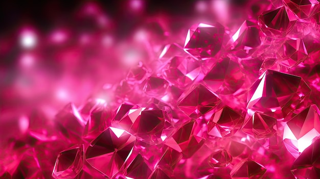 Uno sfondo con diamanti neon rosa disposti in un modello casuale con un effetto gradiente e un