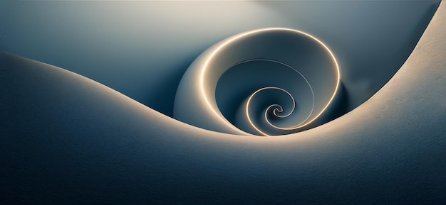 Uno sfondo di banner che scorre astratto 3D con spirale