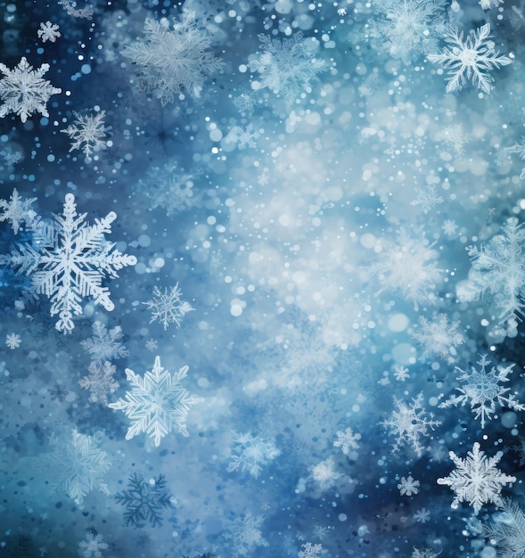 uno sfondo di fiocco di neve con fiocchi bianchi