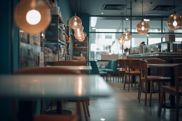 Uno sfondo di ristorante di lusso sfocato