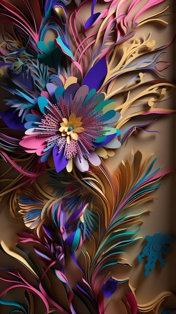 Uno sfondo floreale colorato con un motivo floreale.