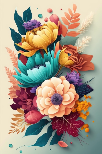 Uno sfondo floreale colorato con uno sfondo floreale.