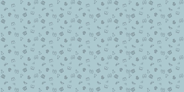 uno sfondo grigio con un disegno di icone tematiche estive
