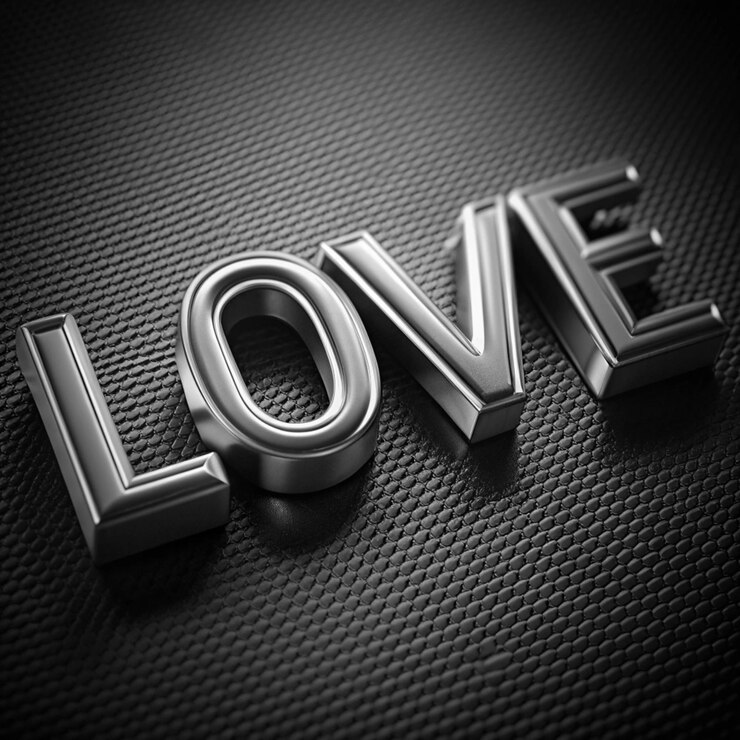 Foto uno sfondo nero con la parola amore sopra