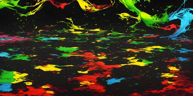 Uno sfondo nero con un'immagine colorata dell'acqua