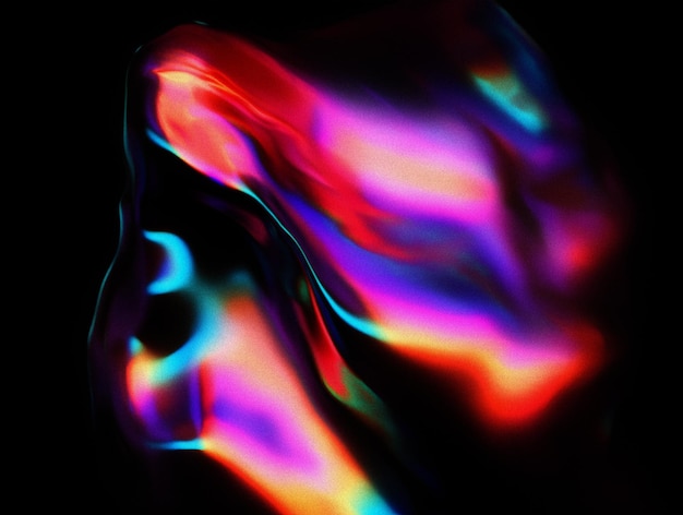 uno sfondo nero con un'immagine colorata di una persona in un materiale a strisce blu e rosse