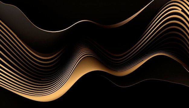 Uno sfondo nero e oro con uno sfondo nero e un disegno dorato.