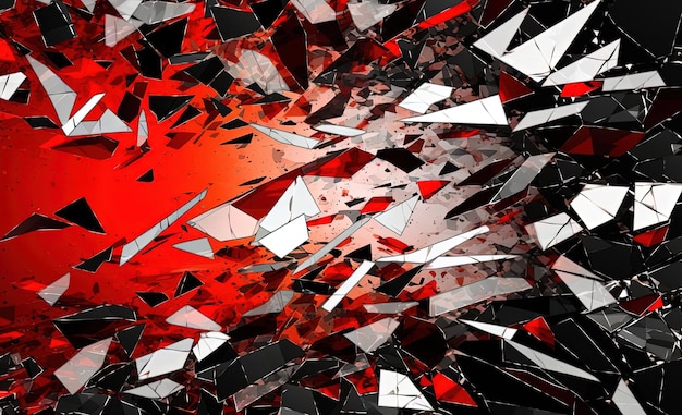 uno sfondo nero viene utilizzato per una scena rossa e bianca nello stile della frammentazione futuristica