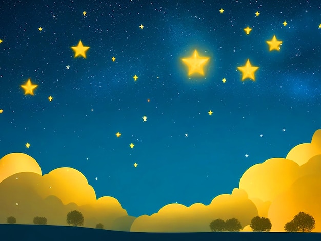 uno sfondo notturno adorabile lo sfondo è punteggiato da nuvole e piccole stelle di un scintillamento