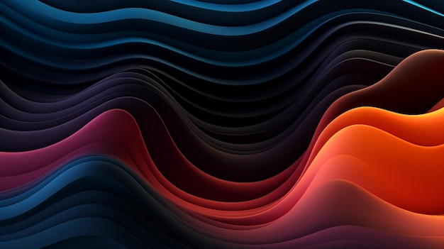 Uno sfondo onda colorata con onde rosse e blu.