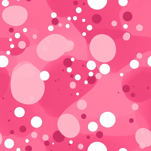Uno sfondo rosa con cerchi e punti bianchi e rosa