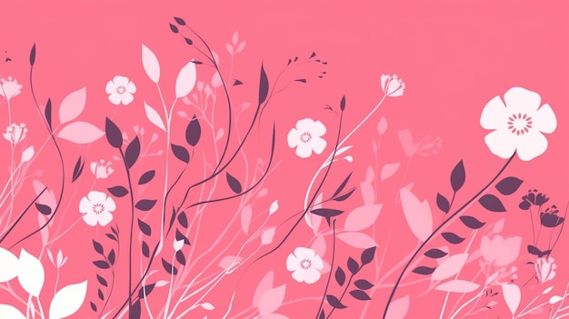 Uno sfondo rosa con un motivo floreale e la parola amore su di esso.