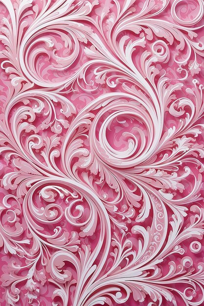 Uno sfondo rosa e bianco con un disegno vorticoso