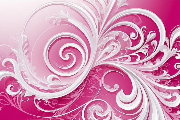 Uno sfondo rosa e bianco con un disegno vorticoso