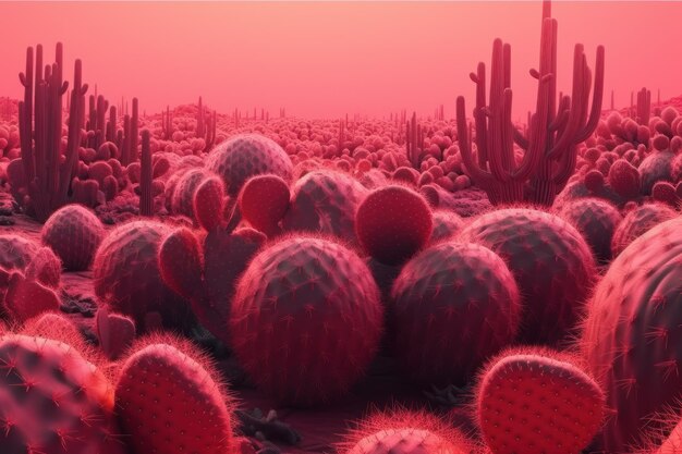 Uno sfondo rosso con un cactus e uno sfondo rosso.