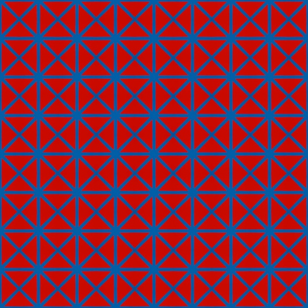 Uno sfondo rosso e blu con un motivo a triangoli.