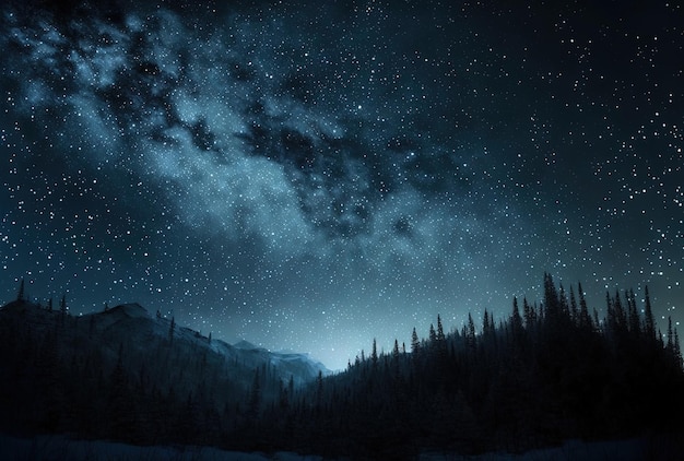 Uno sfondo stellato nel cielo notturno