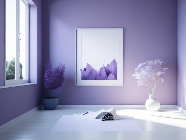 Uno sfondo tranquillo di una stanza viola