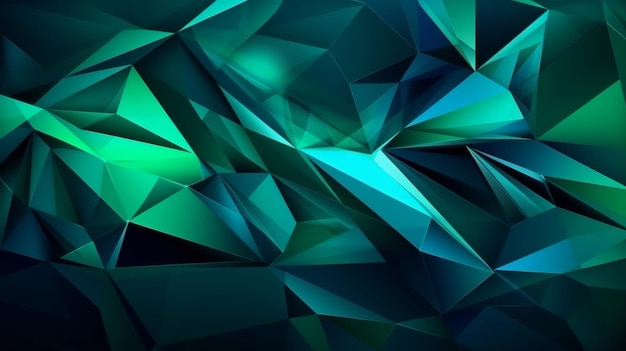 Uno sfondo verde astratto con forme geometriche AI generativo