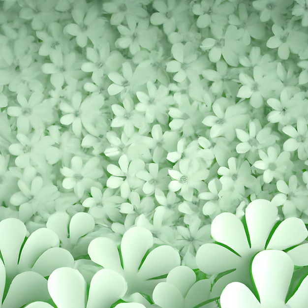 Uno sfondo verde con fiori bianchi e la parola amore su di esso.