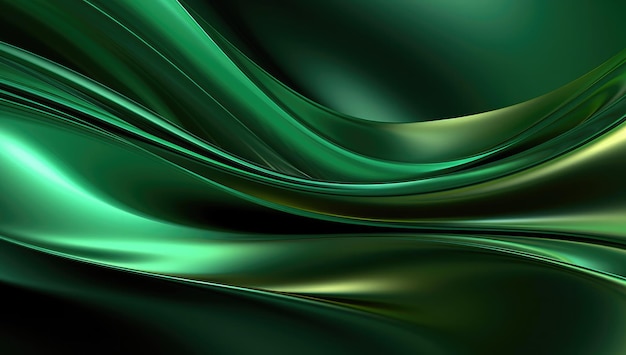 Uno sfondo verde ondulato lucido e fluido