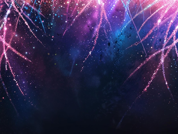 uno sfondo viola con fuochi d'artificio e un posto per il testo