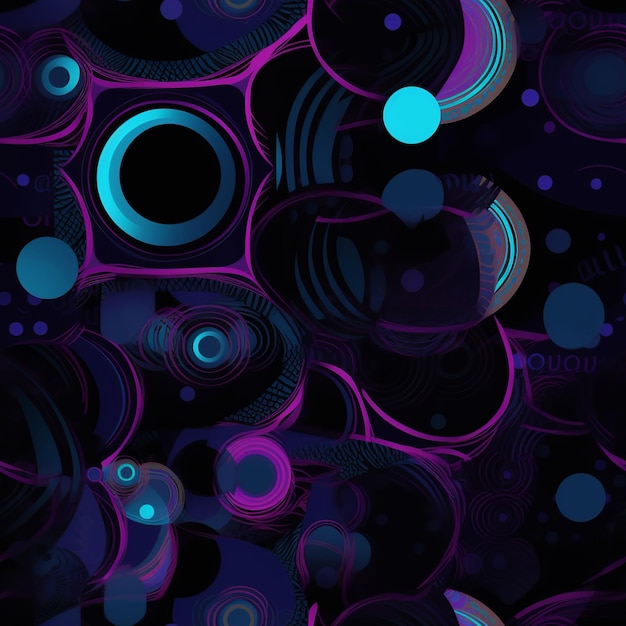 Uno sfondo viola e nero con cerchi e numeri