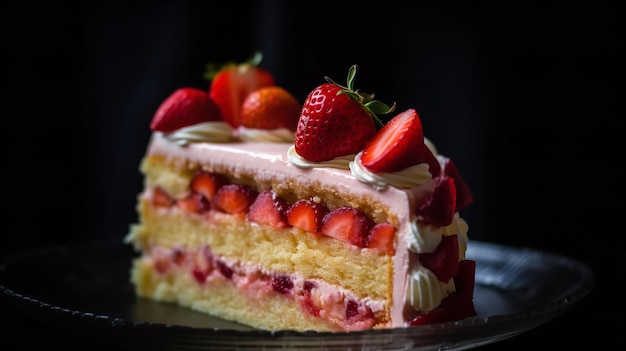 Uno sguardo alla dolce torta a strati di fragole