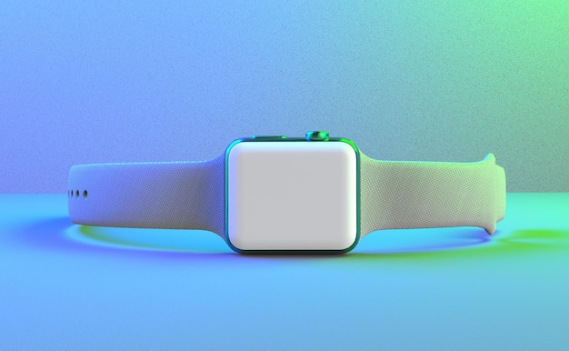 Uno smartwatch bianco con uno sfondo verde