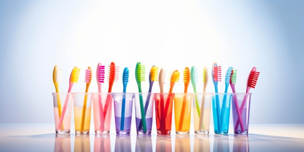 uno spazzolino da denti colorato AI generativo