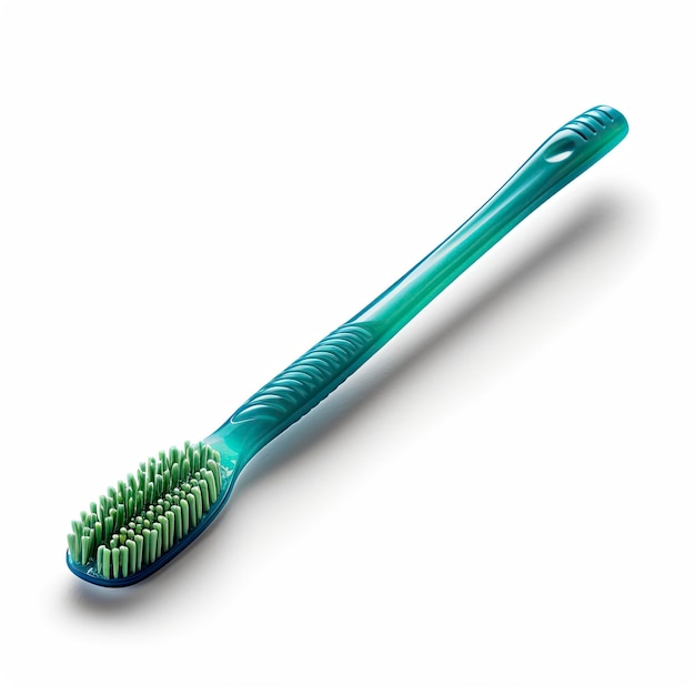 Uno spazzolino da denti verde e blu.