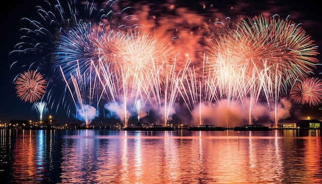 uno spettacolo abbagliante di fuochi d'artificio