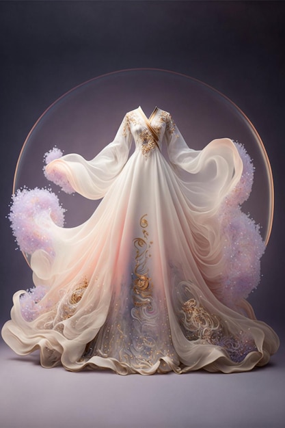 Uno splendido abito da sposa Hanfu cinese Generative Ai